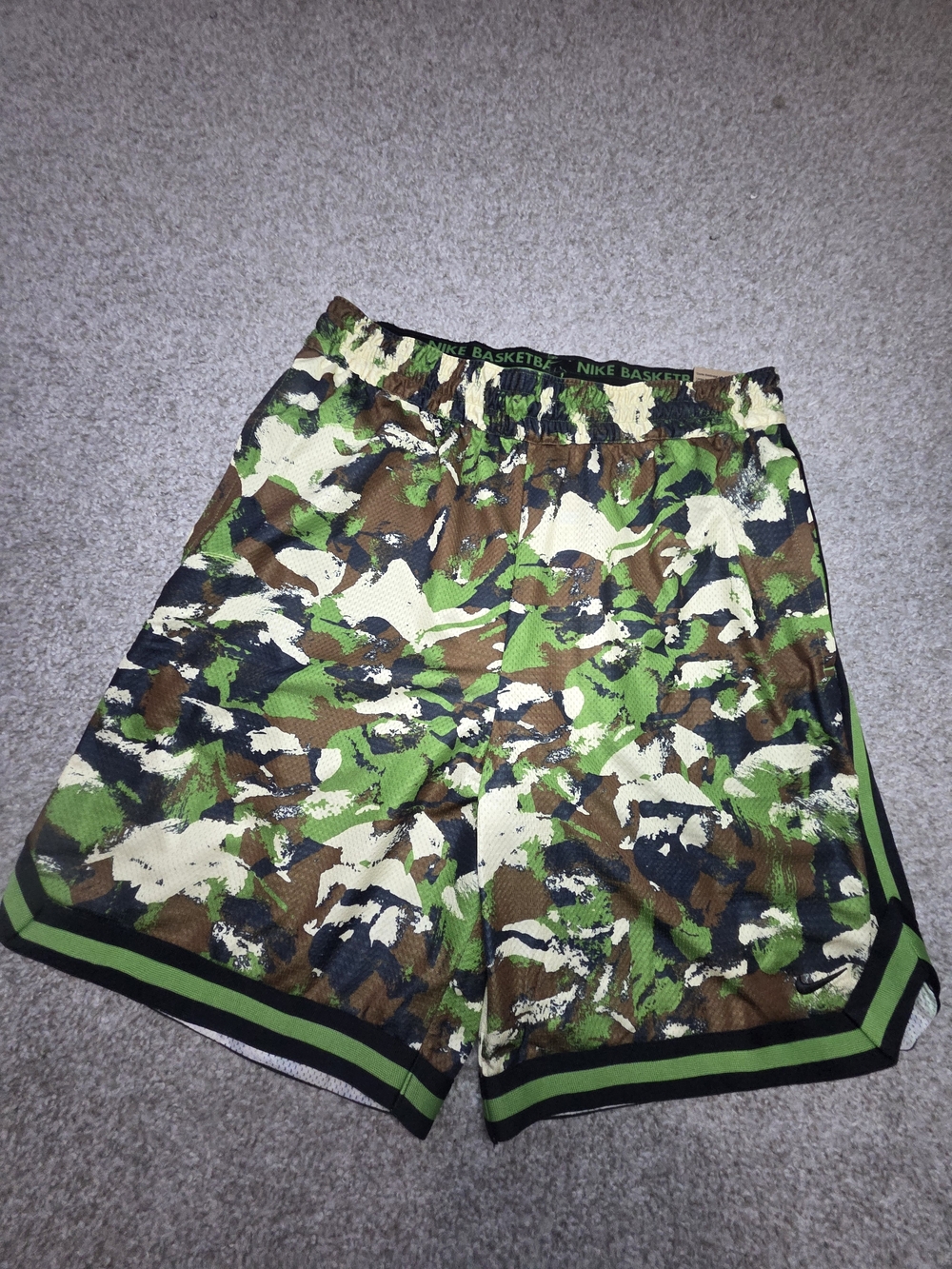 Nike Men’s Green Camo Basketball Shorts
